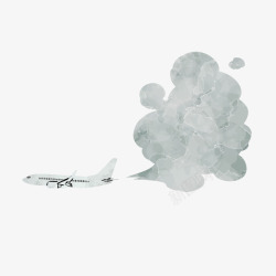 卡通飞机排污素材