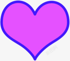 紫色创意手绘爱心分层素材