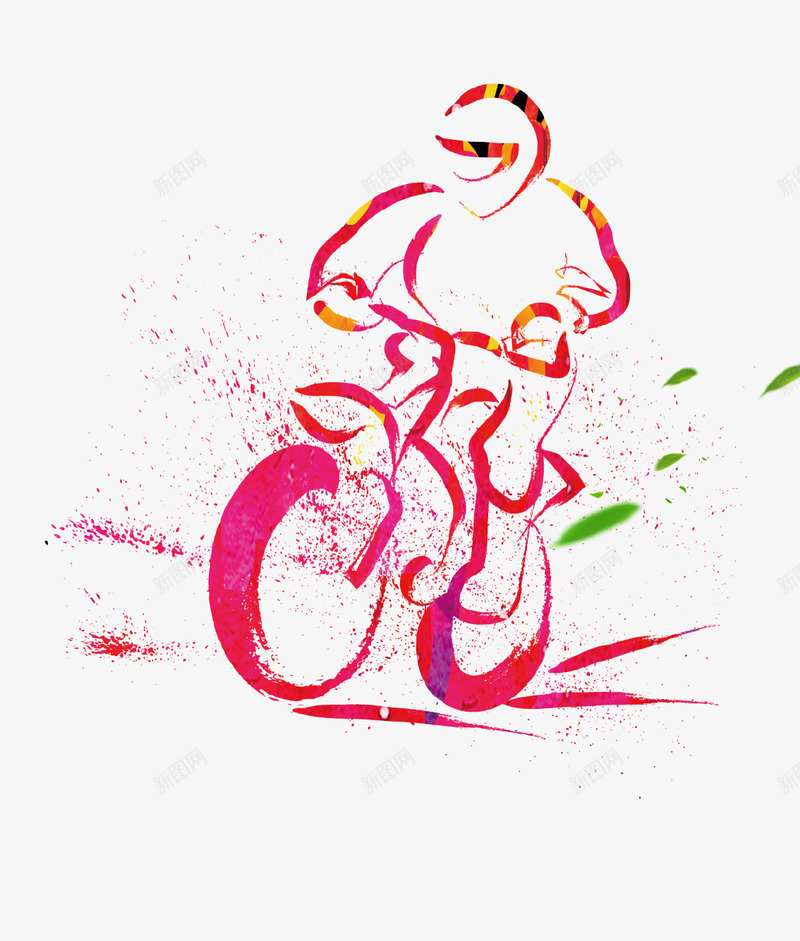 炫酷彩绘骑自行车插画png免抠素材_88icon https://88icon.com 彩绘 插画 比赛 海报 炫酷 自行车 车技 运动