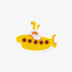 黄色的潜水艇玩具矢量图素材