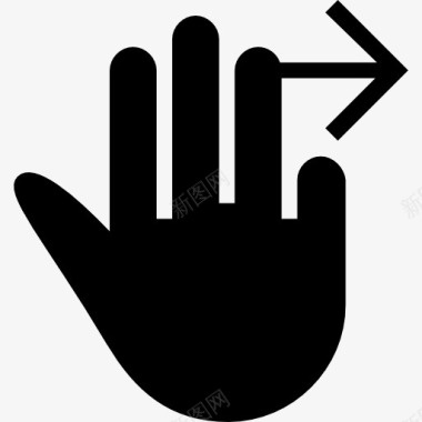 填充用左手的三个手指象征黑色的手图标图标