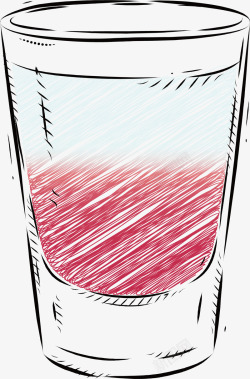 手绘的夏季冰摩卡饮品矢量图素材