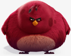 红色卡通肥胖小鸟素材