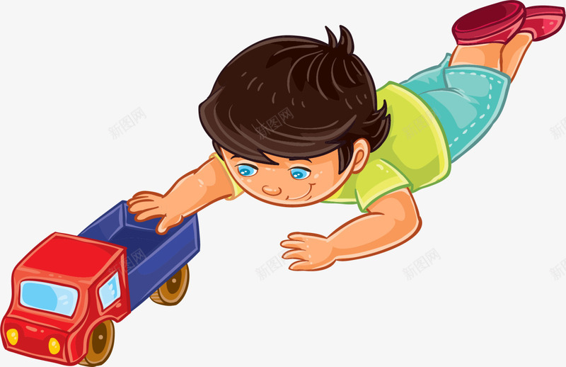 儿童节玩玩具的男孩png免抠素材_88icon https://88icon.com 儿童节 玩具卡车 玩玩具的男孩 玩耍 童趣 趴着玩玩具