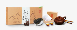 产品实物茶叶茶壶筷子素材