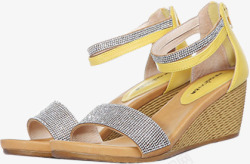 黄色夏季淘宝女鞋素材