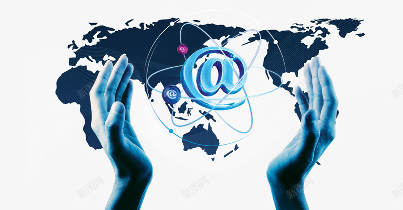 手托科技元素png免抠素材_88icon https://88icon.com 地图 手势 海报 科技 蓝色 装饰