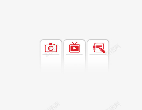 孟菲斯风格红色系商务风格手机图标相机电视图标
