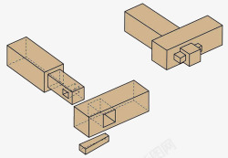 建筑卯榫工艺图素材