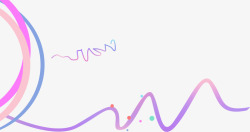 紫色卡通渐变线条曲线素材