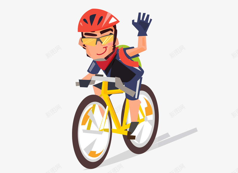 手绘卡通男子骑行png免抠素材_88icon https://88icon.com 炫酷单车 生态理念 男士骑行 绿色环保 自行车 装备齐全