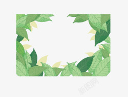 手绘夏季绿色茶叶矢量图素材