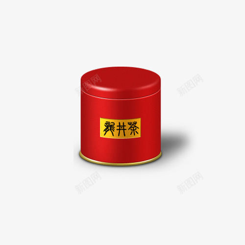 收纳盒子片png免抠素材_88icon https://88icon.com 圆筒 圆筒形状 实用 简约设计 红色 茶叶盒