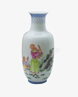 古代青花复古瓷瓶素材