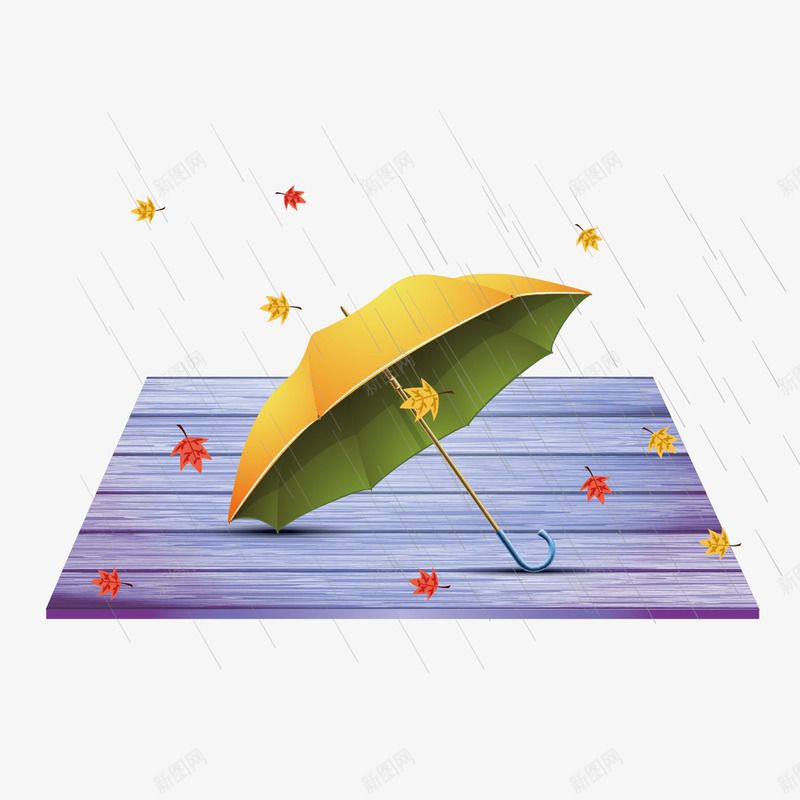 雨中的伞矢量图ai免抠素材_88icon https://88icon.com 伞 枫叶 雨 矢量图