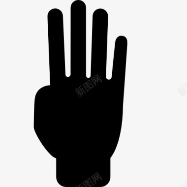 手指计数四指手的轮廓图标图标