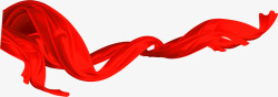 手绘红色漂浮节日丝带素材