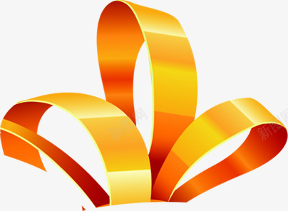 黄红色丝带花纹装饰png免抠素材_88icon https://88icon.com 丝带 红色 花纹 装饰