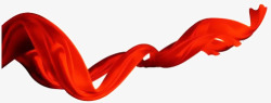 红色节日丝带装饰漂浮素材