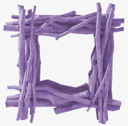 紫色树枝木头装饰边框相框素材