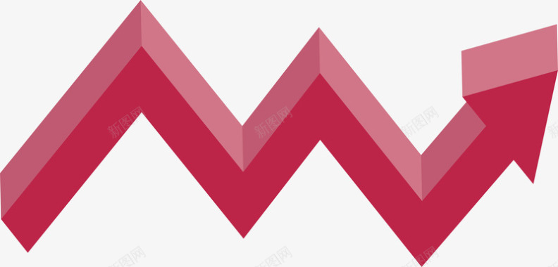 红色曲折箭头图标图标