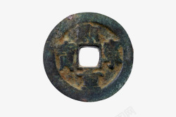 中国古代生锈的铜钱实物素材