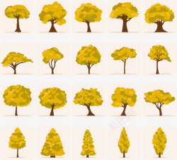 秋天的树合集矢量图素材