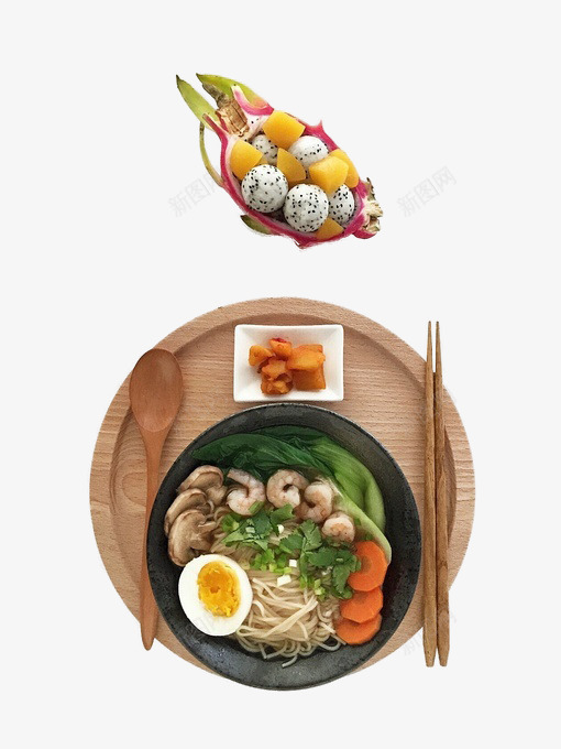 主餐配水果png免抠素材_88icon https://88icon.com 果蔬 食物组合 餐具