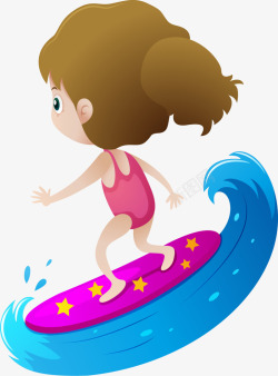 夏季激情冲浪的女孩素材
