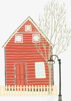 红色的小房子矢量图素材