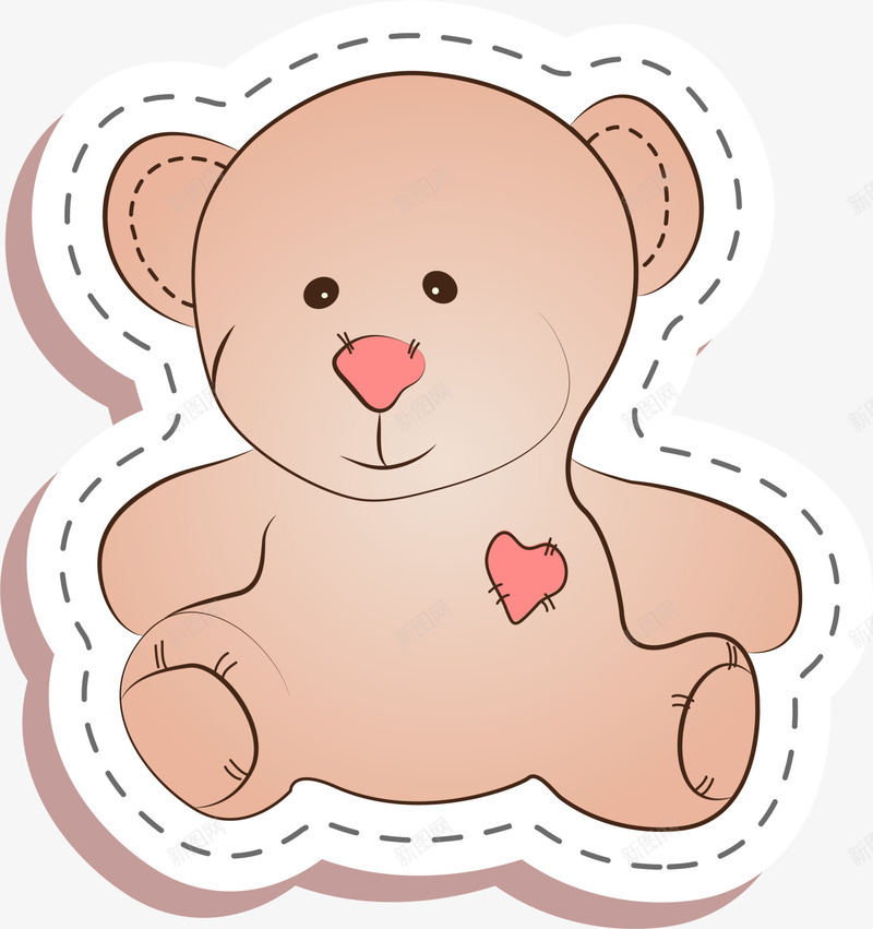 咖啡色卡通小熊png免抠素材_88icon https://88icon.com 公仔 卡通动物 咖啡色小熊 玩具贴纸 线条小熊 装饰图案