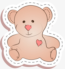 小熊贴纸咖啡色卡通小熊高清图片