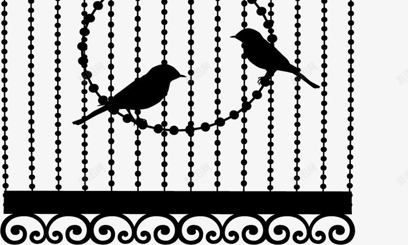 装饰图案笼子小鸟线条png免抠素材_88icon https://88icon.com 小鸟 笼子 线条 装饰图案