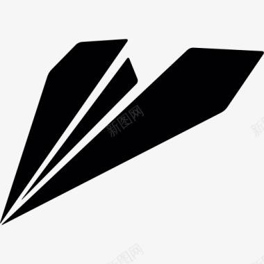 黑色的折纸飞机图标图标