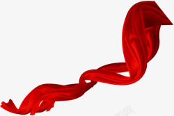 红色漂浮的丝带海报素材