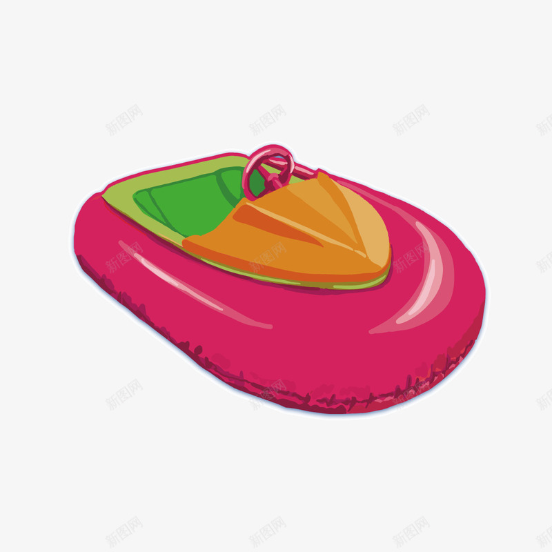 水上充气小船矢量图ai免抠素材_88icon https://88icon.com 儿童玩具 充气船 卡通小船 未成年人救助 水上救助 海上漂浮物 漂浮船 矢量图 粉色