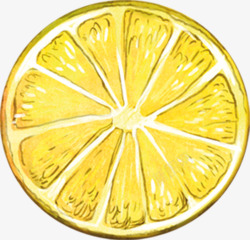 手绘水果片柠檬片装饰素材