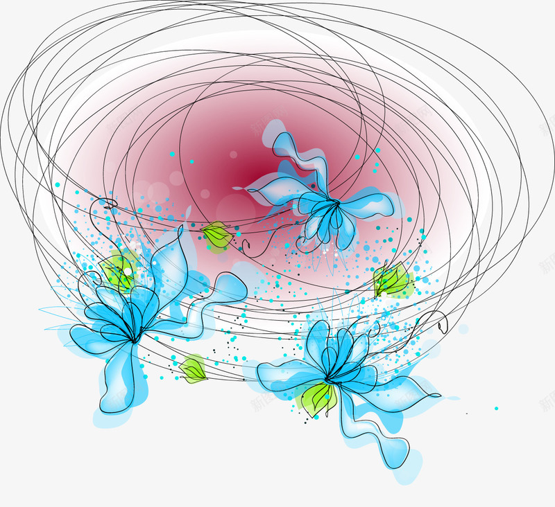 动感线条圈圈矢量图eps免抠素材_88icon https://88icon.com 圈圈 曲线 线 花 花卉 蓝色 矢量图