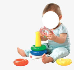 宝宝玩玩具叠叠乐素材