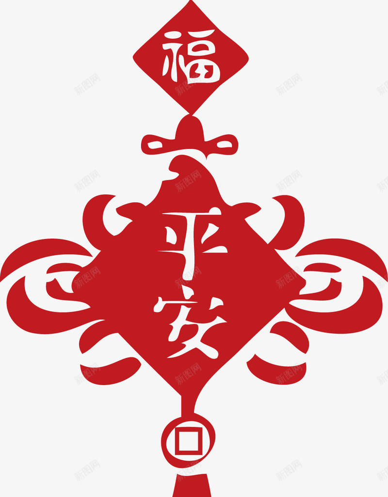 新年福字平安结png免抠素材_88icon https://88icon.com 平安 新年 新年福字平安结矢量