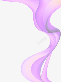 紫色漂浮S曲线素材