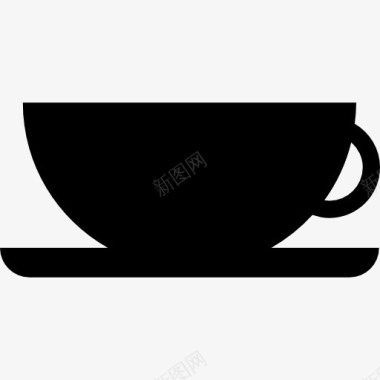 败火茶叶杯黑色的剪影图标图标