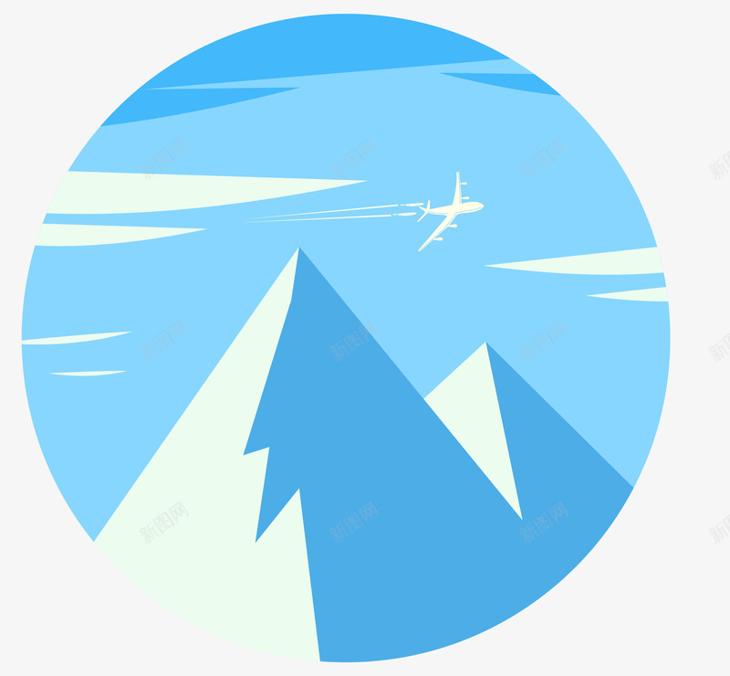 手绘蓝色雪山图png免抠素材_88icon https://88icon.com 冰山 创意 卡通手绘 山峰 山脉 模型 水彩 蓝天 蓝色 飞机