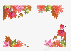 立秋秋季红色枫叶矢量图素材