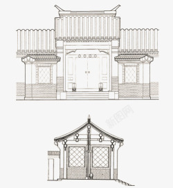 门院古代建筑高清图片