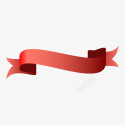红色丝带标题横幅素材