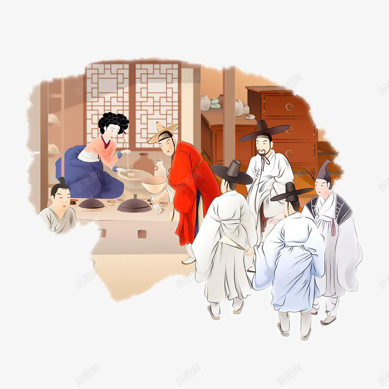 朝鲜古代场景png免抠素材_88icon https://88icon.com png 古代 女性 朝鲜 男性