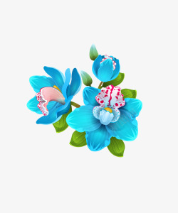 蓝色水仙花装饰夏季素材