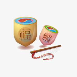 中国风节日陀螺玩具素材