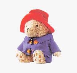 紫色风衣红色帽子泰迪熊素材